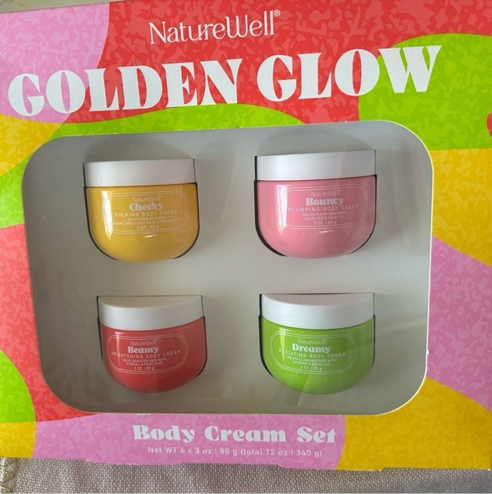 NatureWell Golden Glow Body Cream Set Of 4 NWT In Box - Picture 3 of 7